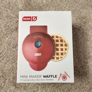 New Dash Mini Waffle Maker Red